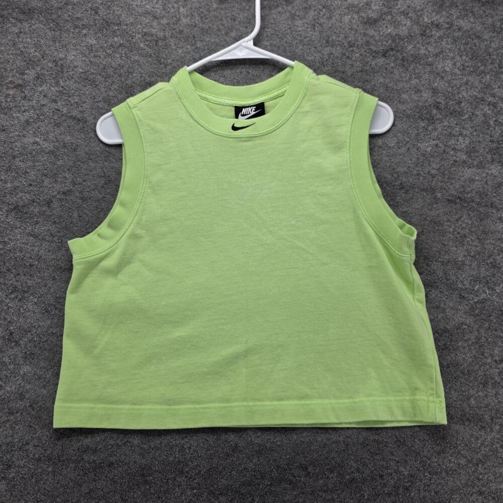 Nike Tank Top Womens Medium Green Cropped Sleeveless Shirt Just Do It